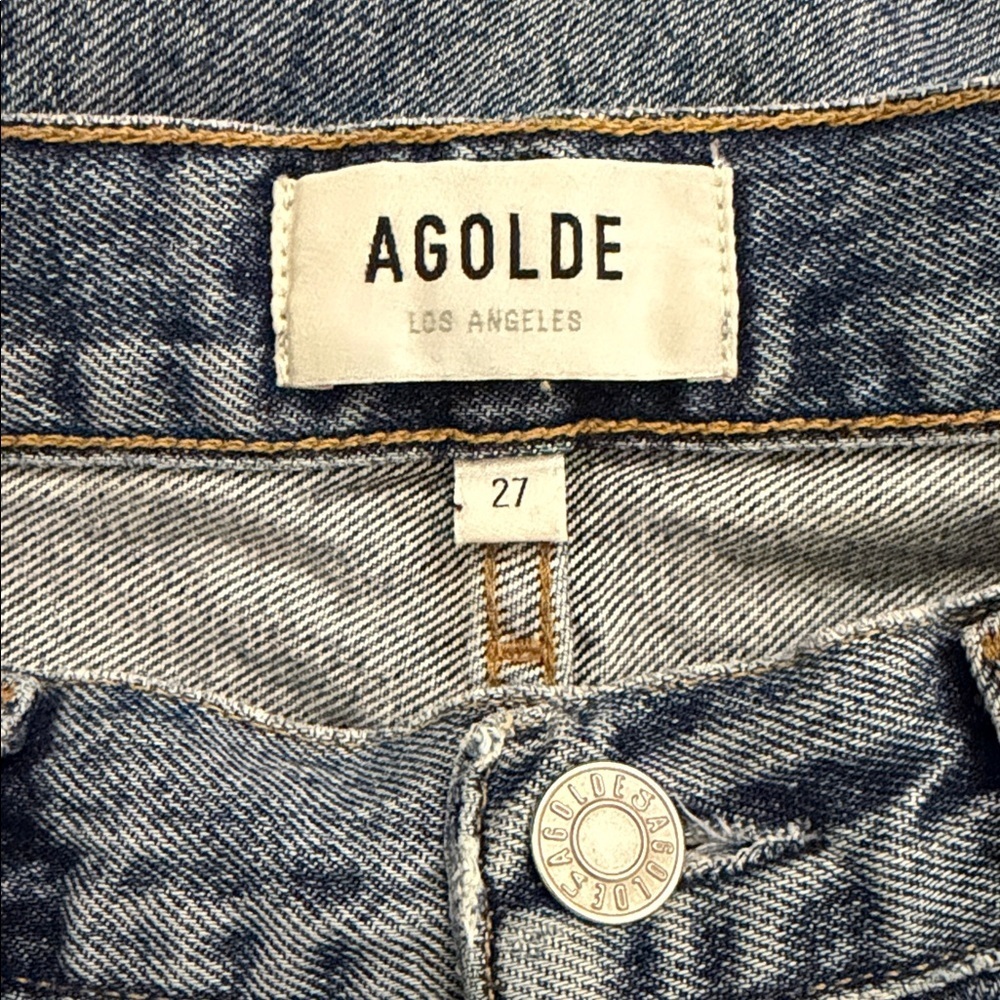 AGOLDE Jeans Woman’s 27 90’s High Rise Straight Leg Distressed Denim - Picture 3 of 4